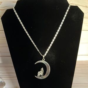 New Set New set chain 18” and moon and wolf 2” 925 silver chain